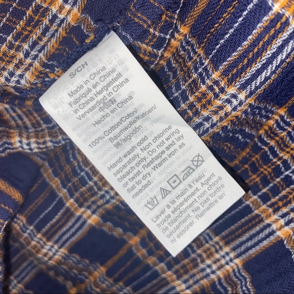 Madewell Plaid Ruffled Sleeve V-Neck Button Down Shirt Dress - Picture 10 of 14